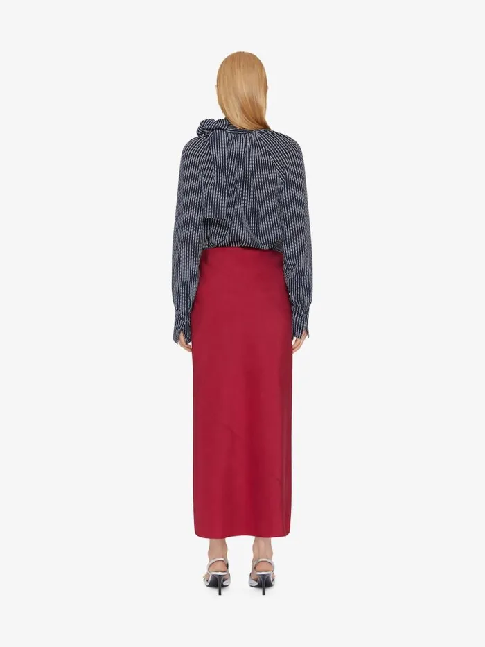 Women Tops and Shirts Givenchy Polka Dots Blouse In Silk With Lavallire Navywhite