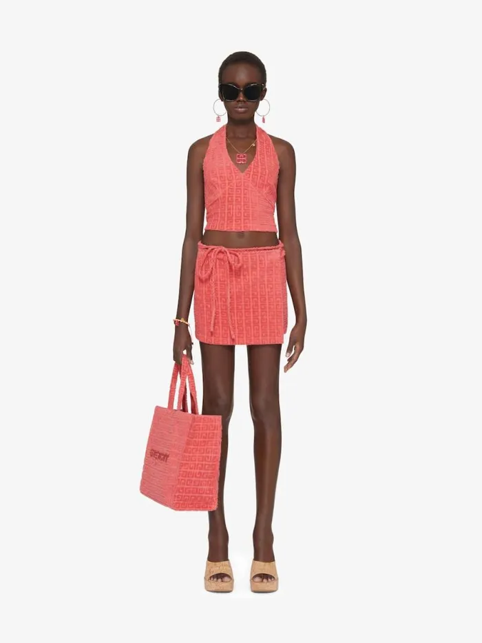 Women Tops and Shirts Givenchy Top In 4G Cotton Towelling Coral