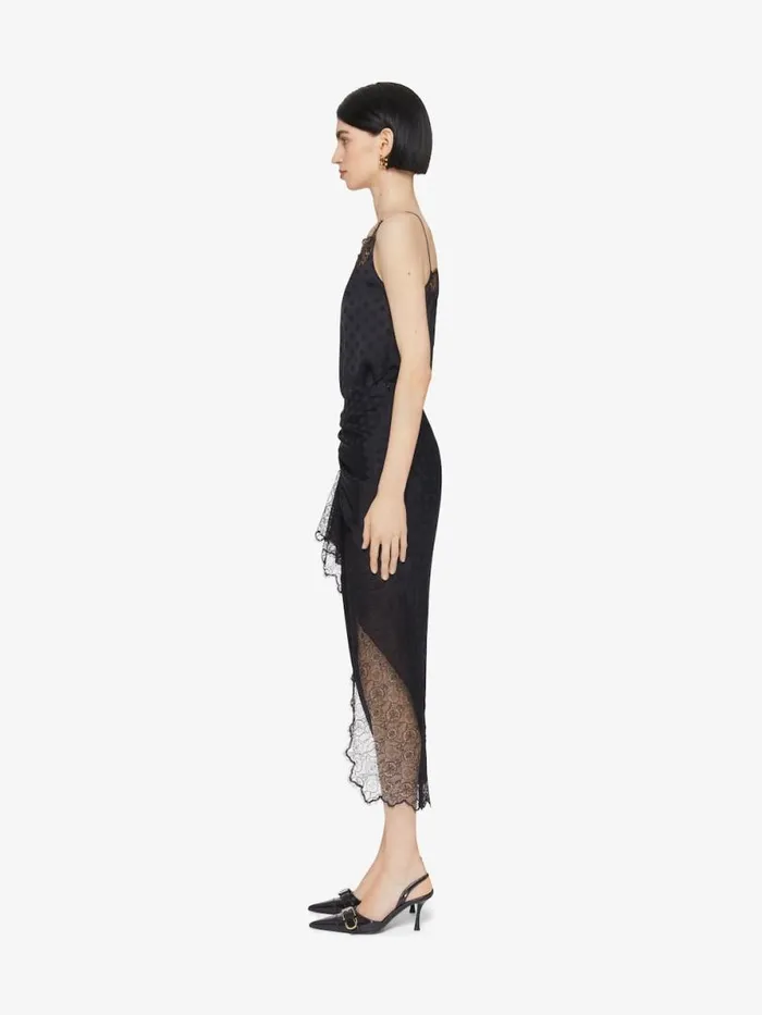 Women Tops and Shirts Givenchy Top In Polka Dots Jacquard And Lace Black