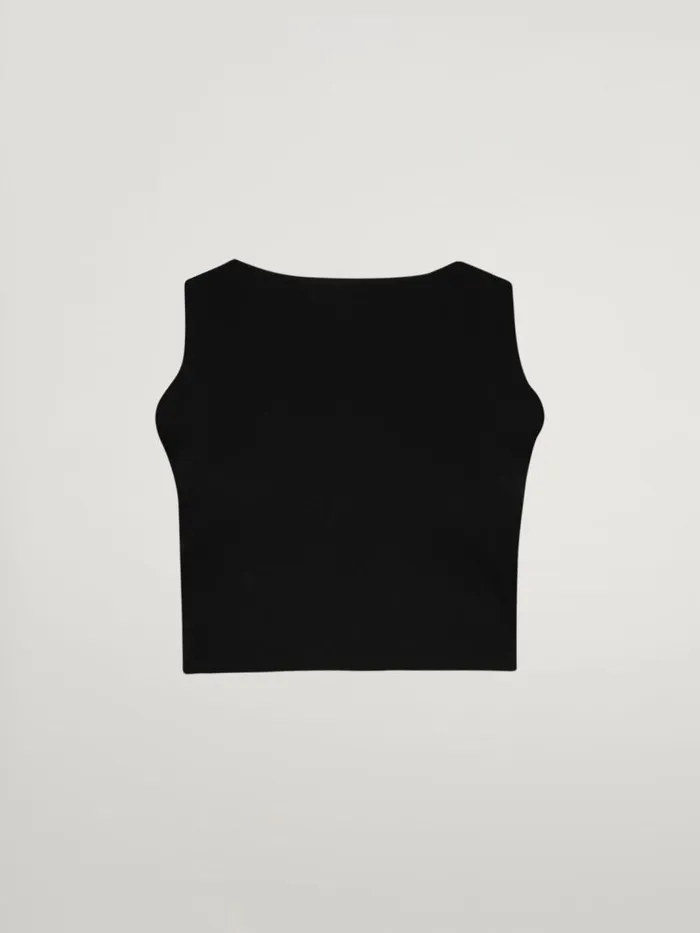 Women Tops and Tshirts Wolford WBonded Crop Top Black