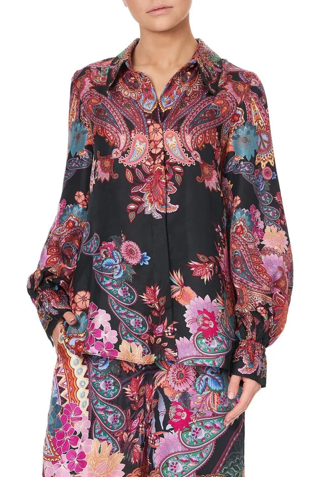 Women Tops Camilla Curved Collar Blouse Swinging Sixties