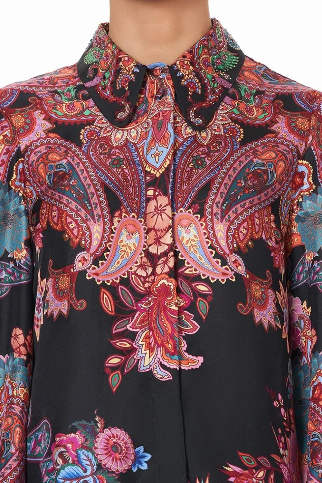 Women Tops Camilla Curved Collar Blouse Swinging Sixties