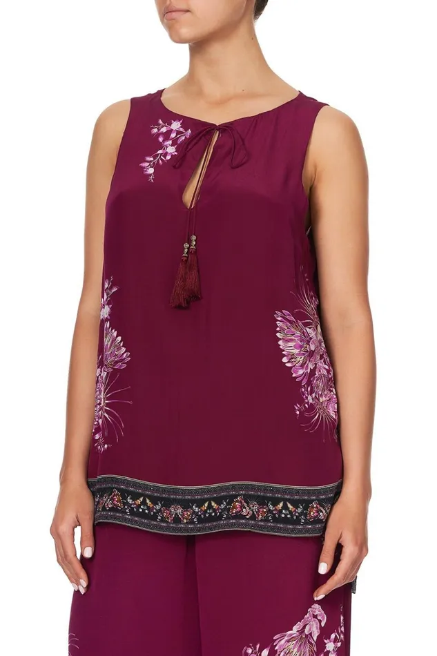Women Tops Camilla Front Split Tunic Desert Sunrise