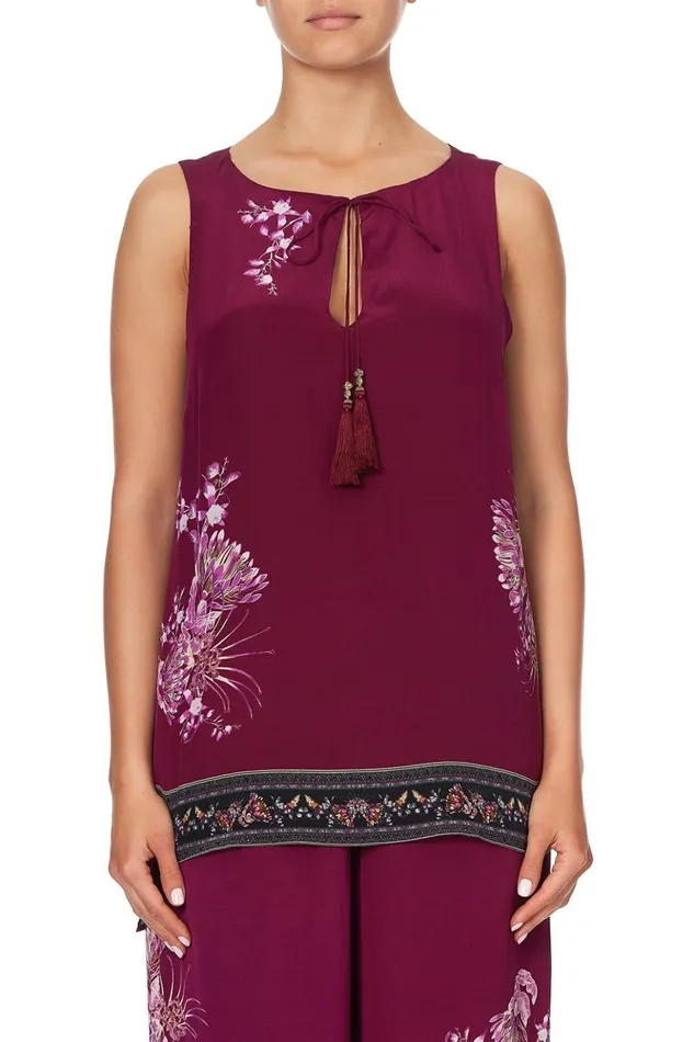 Women Tops Camilla Front Split Tunic Desert Sunrise