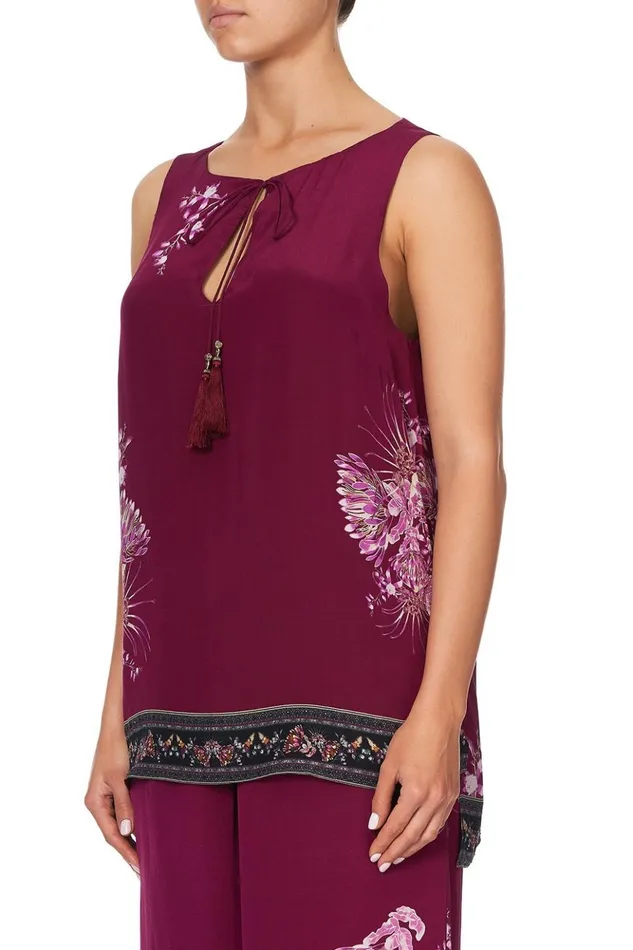 Women Tops Camilla Front Split Tunic Desert Sunrise