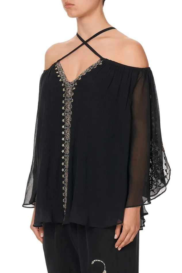 Women Tops Camilla Keyhole Off Shoulder Blouse The Jewelled Arrow