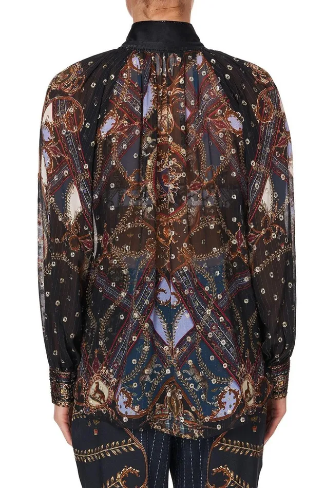 Women Tops Camilla Raglan Button Up Shirt Dining Hall Darling