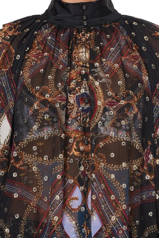 Women Tops Camilla Raglan Button Up Shirt Dining Hall Darling