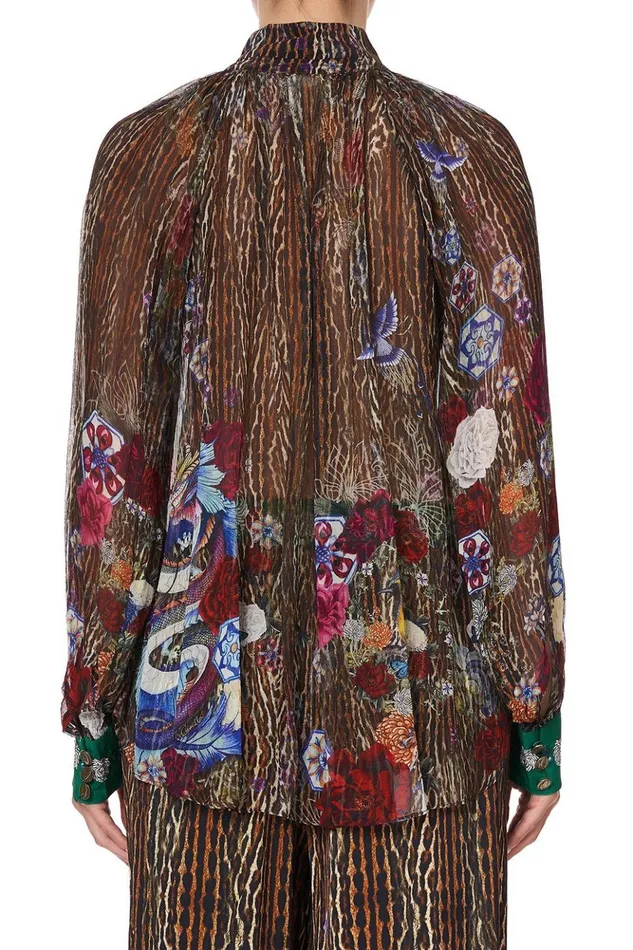 Women Tops Camilla Raglan Button Up Shirt Jewel Of Jupiter