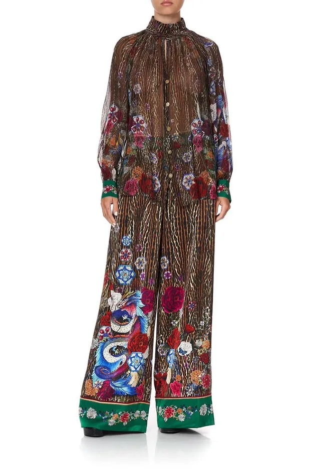 Women Tops Camilla Raglan Button Up Shirt Jewel Of Jupiter