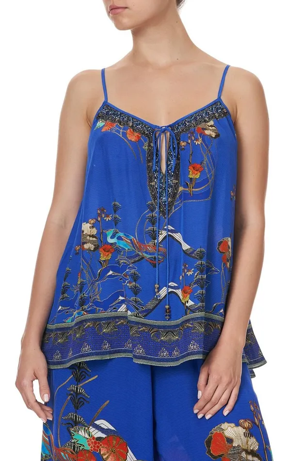Women Tops Camilla Strap Top With Tie Front Detail Tree Of Life