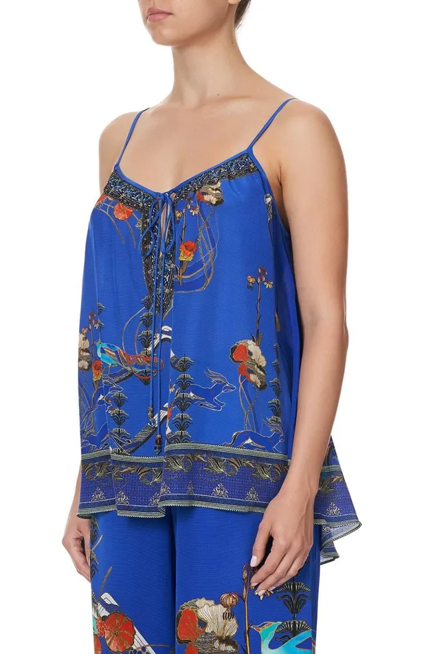 Women Tops Camilla Strap Top With Tie Front Detail Tree Of Life