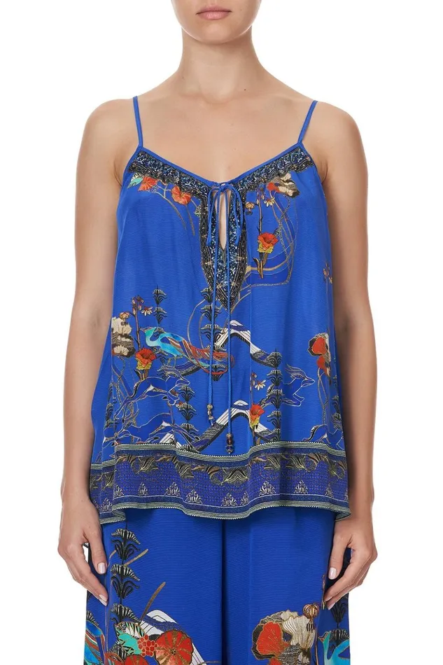 Women Tops Camilla Strap Top With Tie Front Detail Tree Of Life