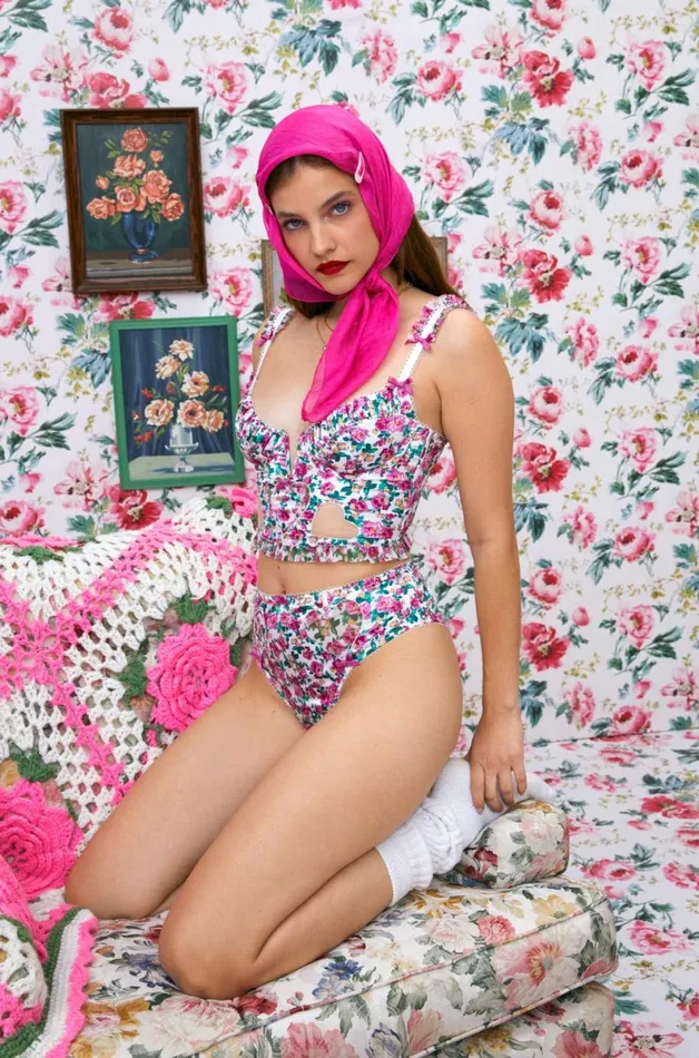 Women Tops For Love and Lemons Heart Bloom Bustier Pink