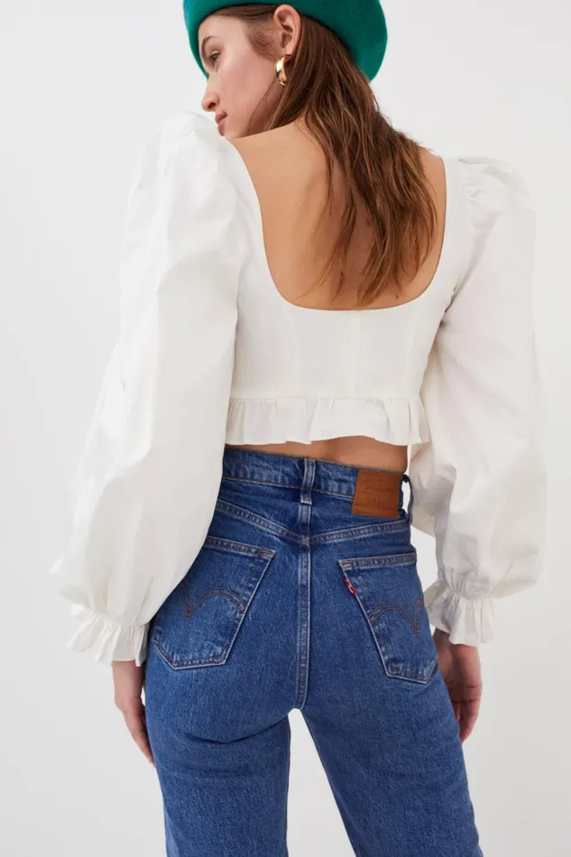Women Tops For Love and Lemons Heather Long Sleeve Corset Top White Women Tops For Love and Lemons Heather Long Sleeve Corset Top White