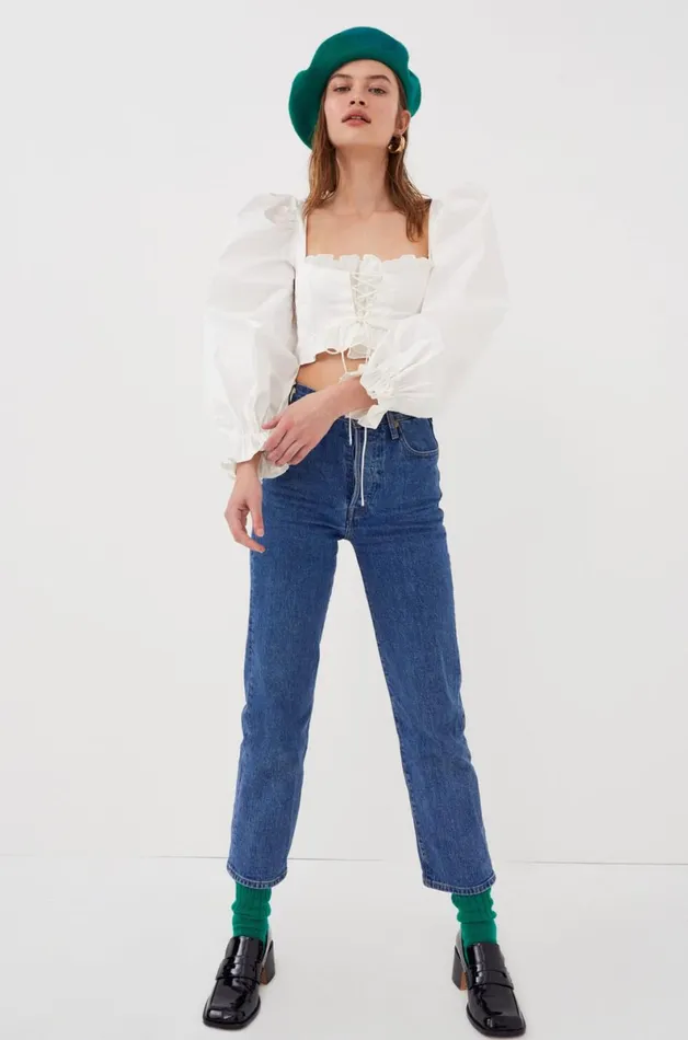 Women Tops For Love and Lemons Heather Long Sleeve Corset Top White Women Tops For Love and Lemons Heather Long Sleeve Corset Top White
