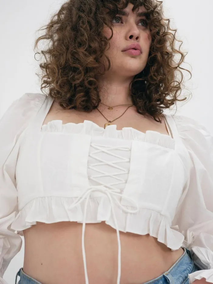 Women Tops For Love and Lemons Heather Long Sleeve Corset Top White Women Tops For Love and Lemons Heather Long Sleeve Corset Top White