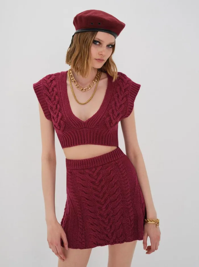 Women Tops For Love and Lemons Layton Cropped Vest Red Women Tops For Love and Lemons Layton Cropped Vest Red