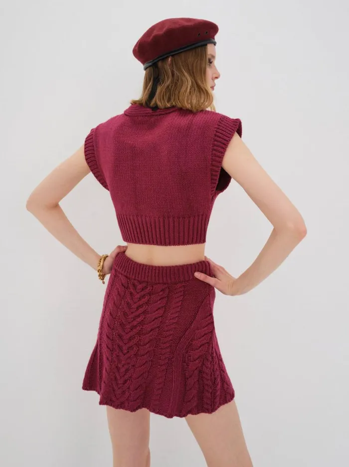 Women Tops For Love and Lemons Layton Cropped Vest Red Women Tops For Love and Lemons Layton Cropped Vest Red