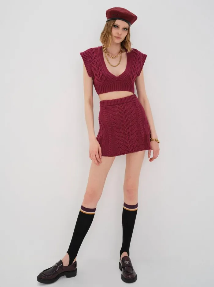 Women Tops For Love and Lemons Layton Cropped Vest Red Women Tops For Love and Lemons Layton Cropped Vest Red