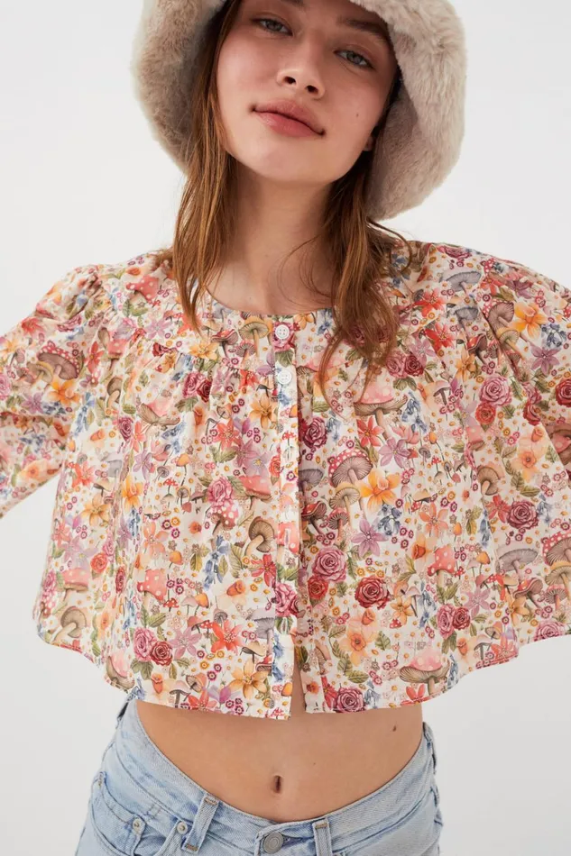 Women Tops For Love and Lemons Theodora Crop Top Pink Women Tops For Love and Lemons Theodora Crop Top Pink