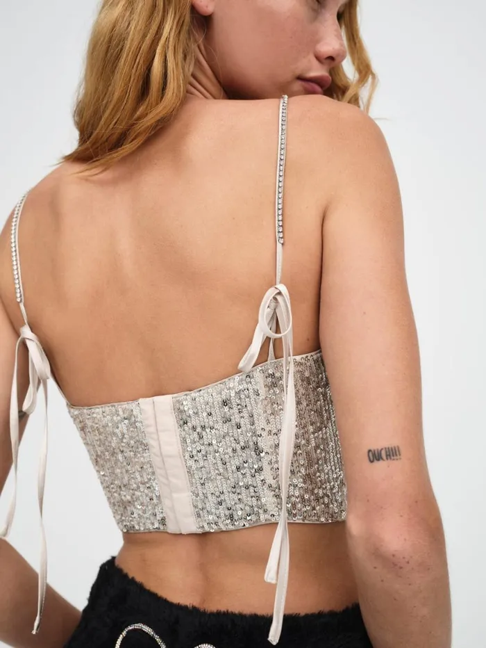 Women Tops For Love and Lemons Tia Top Silver Women Tops For Love and Lemons Tia Top Silver