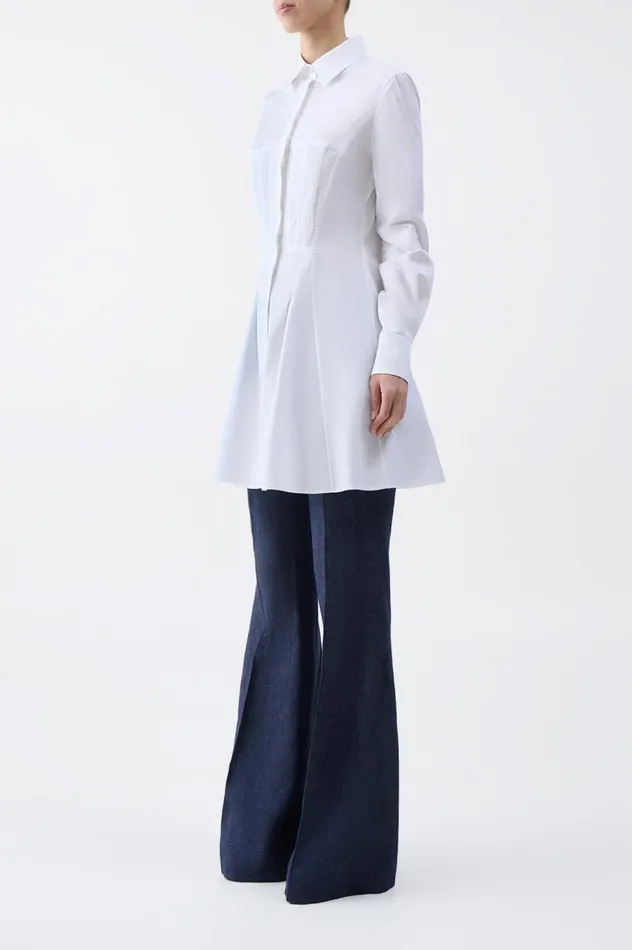 Women Tops Gabriela Hearst Garcia Top In White Sea Island Cotton Poplin