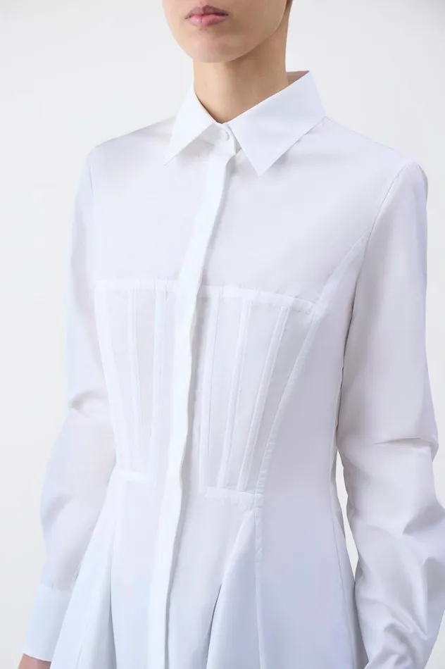 Women Tops Gabriela Hearst Garcia Top In White Sea Island Cotton Poplin