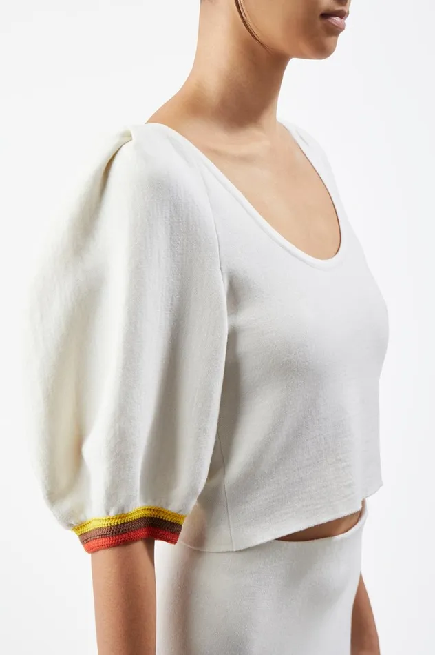 Women Tops Gabriela Hearst Lia Knit Top In Ivory Multi Merino Wool