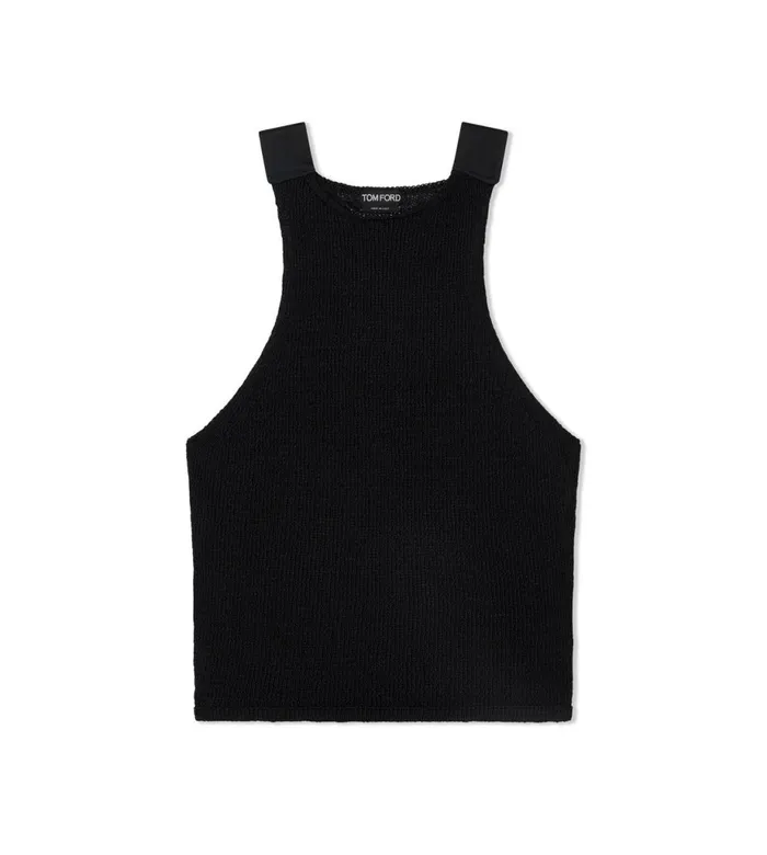Women Tops Tom Ford Shiny Rafia Tank Top Black