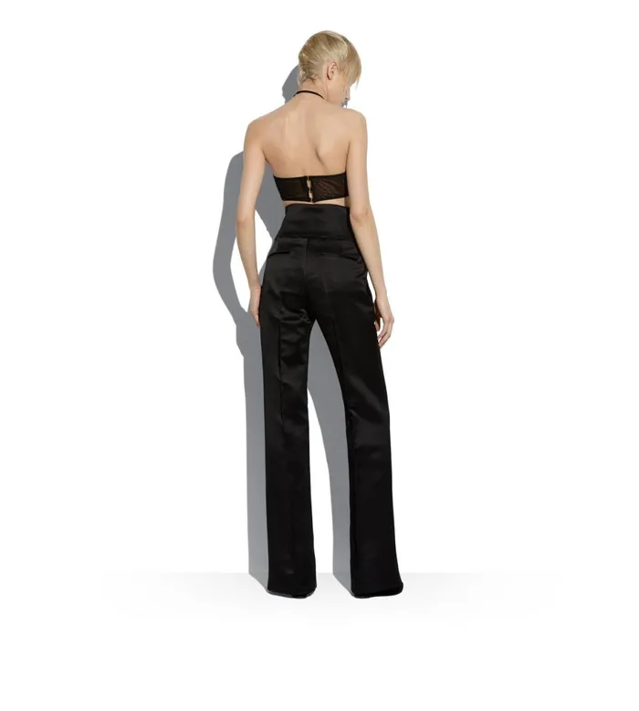Women Tops Tom Ford Stretch Tulle Halter Crop Top Black Women Tops Tom Ford Stretch Tulle Halter Crop Top Black