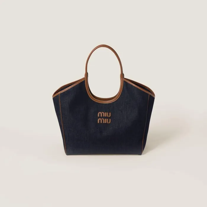 Women Totes Miu Miu IVY Denim Bag Bluebrandy