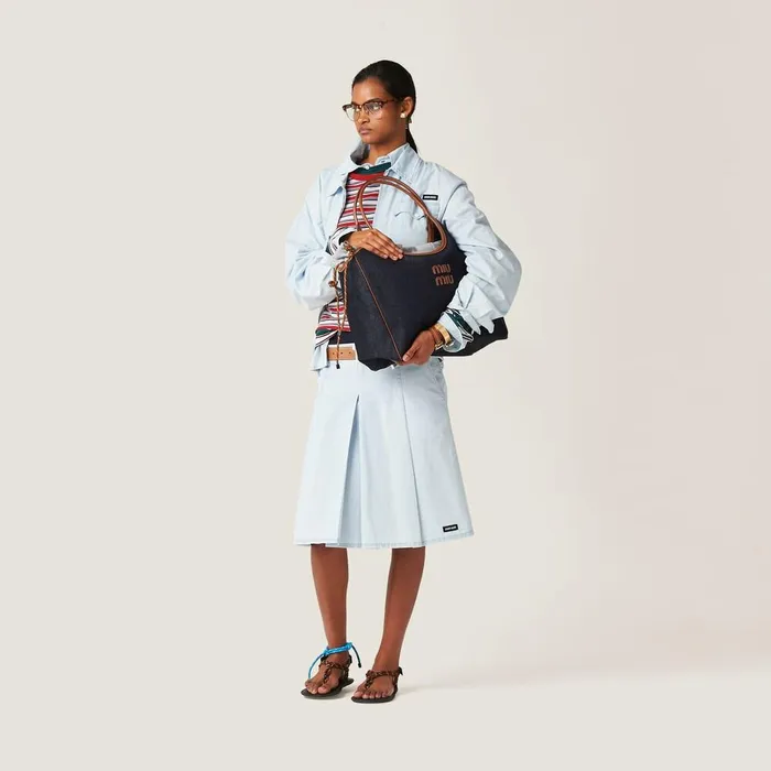 Women Totes Miu Miu IVY Denim Bag Bluebrandy Women Totes Miu Miu IVY Denim Bag Bluebrandy