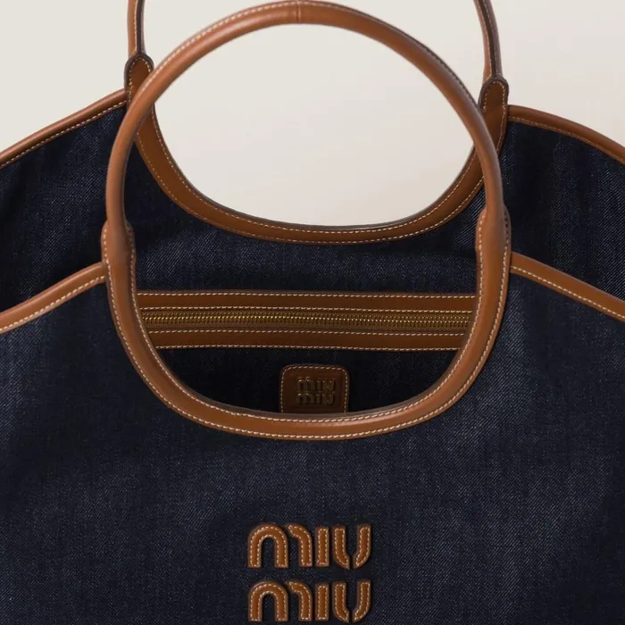 Women Totes Miu Miu IVY Denim Bag Bluebrandy Women Totes Miu Miu IVY Denim Bag Bluebrandy