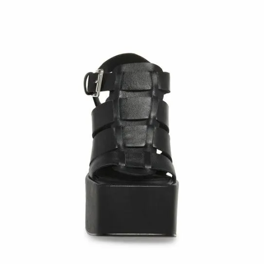 Women TRANQUIL BLACK LEATHER Black Leather Steve Madden Heels Women TRANQUIL BLACK LEATHER Black Leather Steve Madden Heels
