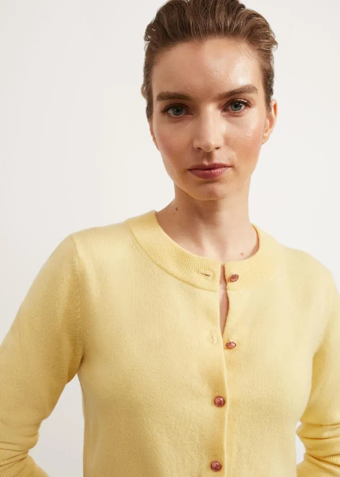 Women Tresco Wool Cashmere Cardigan Lemon Hobbs Jumpers and Cardigans