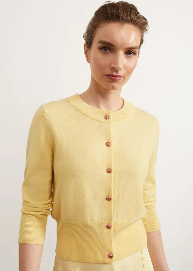 Women Tresco Wool Cashmere Cardigan Lemon Hobbs Jumpers and Cardigans