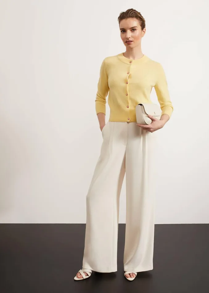 Women Tresco Wool Cashmere Cardigan Lemon Hobbs Jumpers and Cardigans
