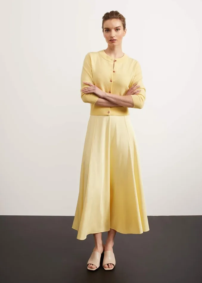 Women Tresco Wool Cashmere Cardigan Lemon Hobbs Jumpers and Cardigans