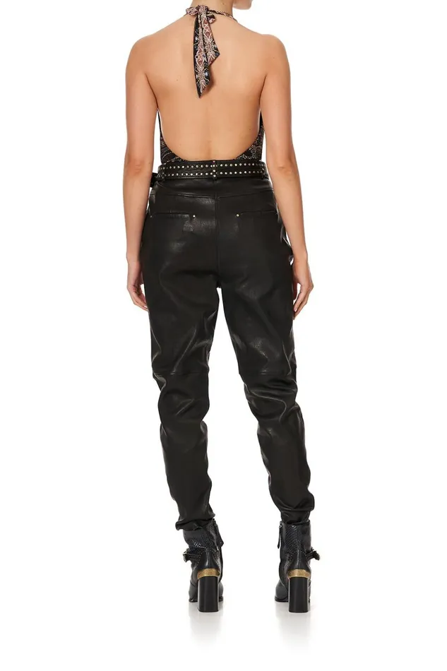 Women Trousers and Leggings Camilla Belted Trouser With Draped Side 8211 Flow Studio 54