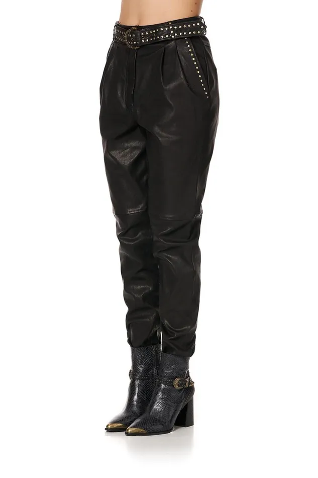 Women Trousers and Leggings Camilla Belted Trouser With Draped Side 8211 Flow Studio 54