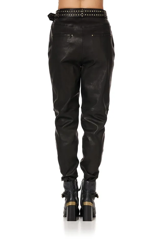 Women Trousers and Leggings Camilla Belted Trouser With Draped Side 8211 Flow Studio 54