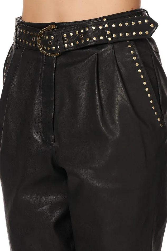 Women Trousers and Leggings Camilla Belted Trouser With Draped Side 8211 Flow Studio 54