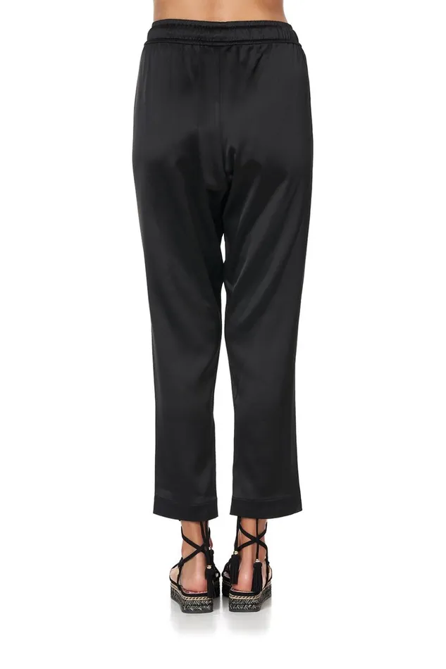 Women Trousers and Leggings Camilla Drop Crotch Slim Leg Pant Solid Black