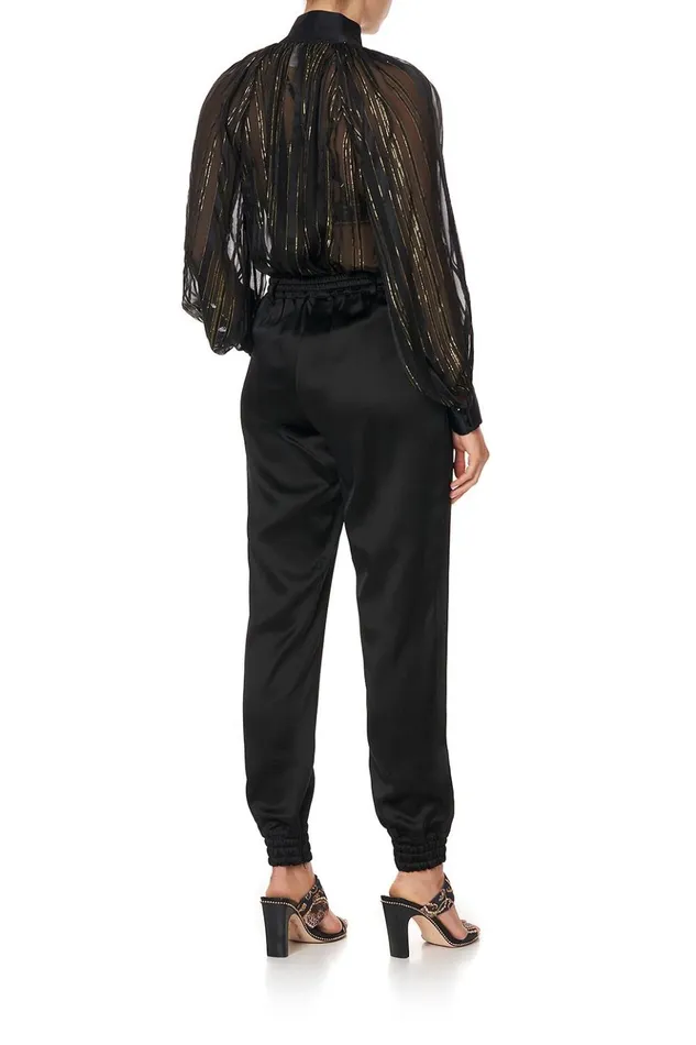 Women Trousers and Leggings Camilla Jogger With Encased Elastic Cuff Solid Black