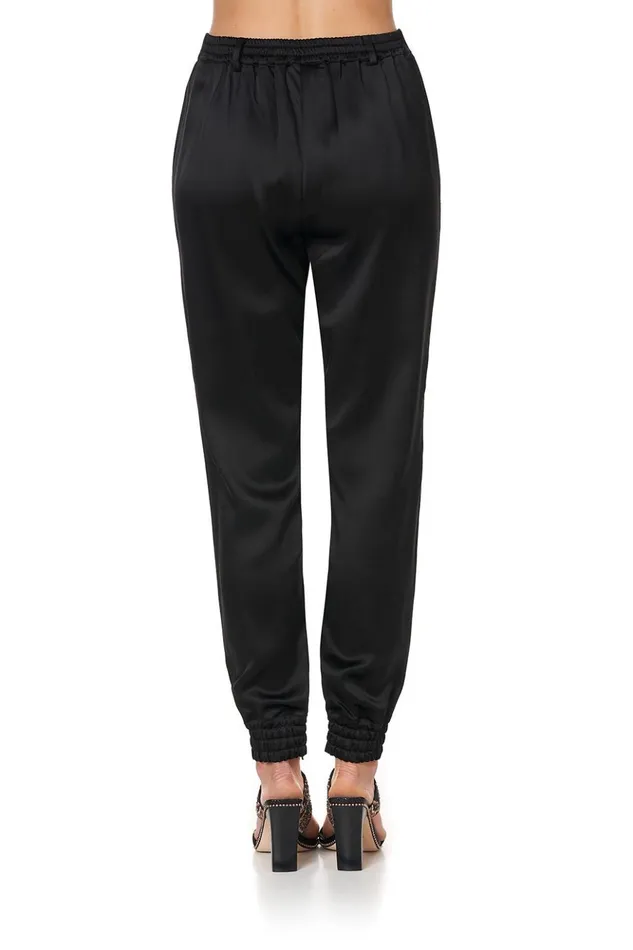 Women Trousers and Leggings Camilla Jogger With Encased Elastic Cuff Solid Black