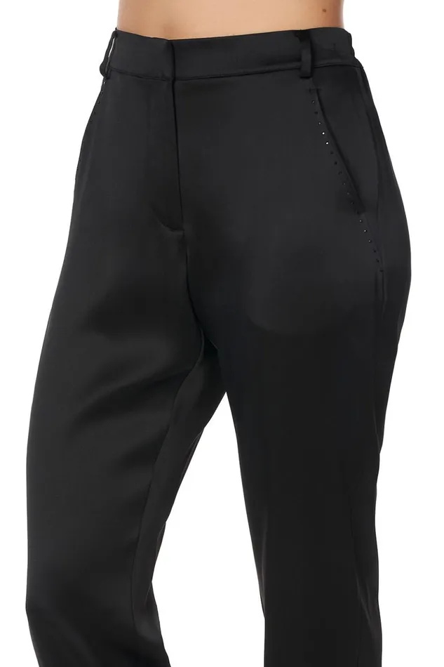 Women Trousers and Leggings Camilla Jogger With Encased Elastic Cuff Solid Black