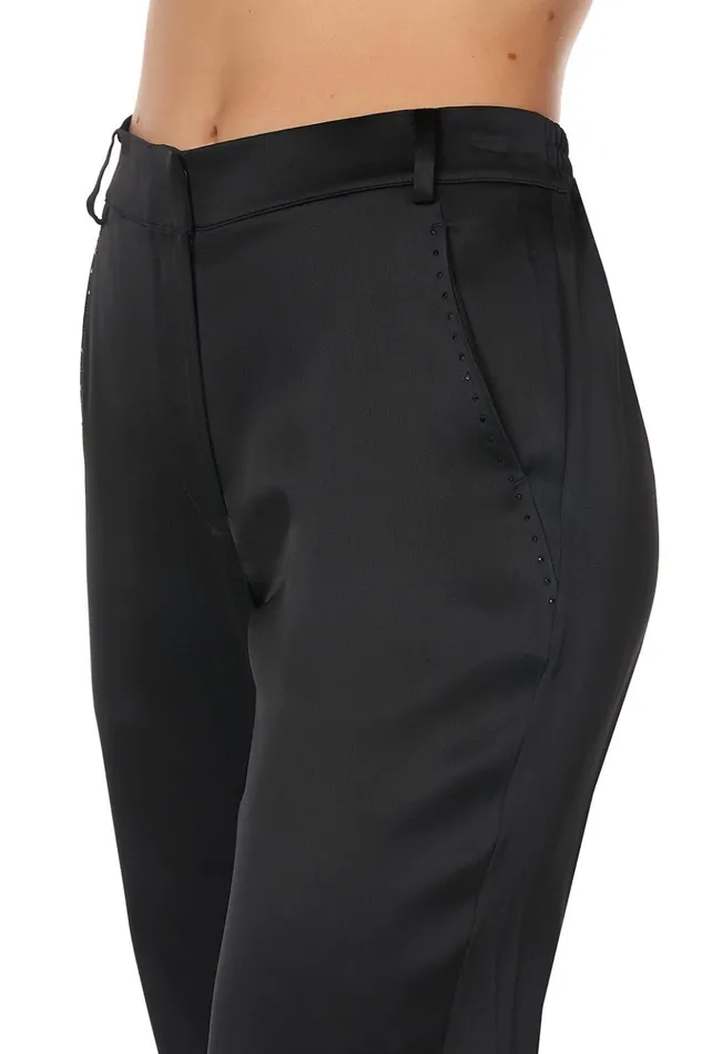 Women Trousers and Leggings Camilla Jogger With Encased Elastic Cuff Solid Black
