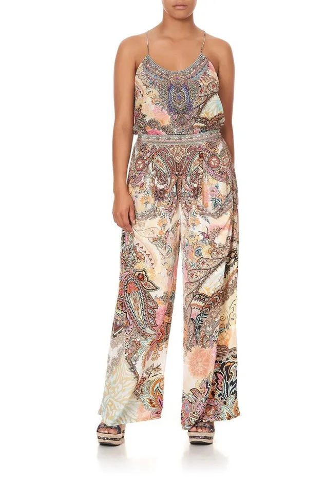 Women Trousers and Leggings Camilla Wide Leg Trouser With Front Pockets Carnaby Disco