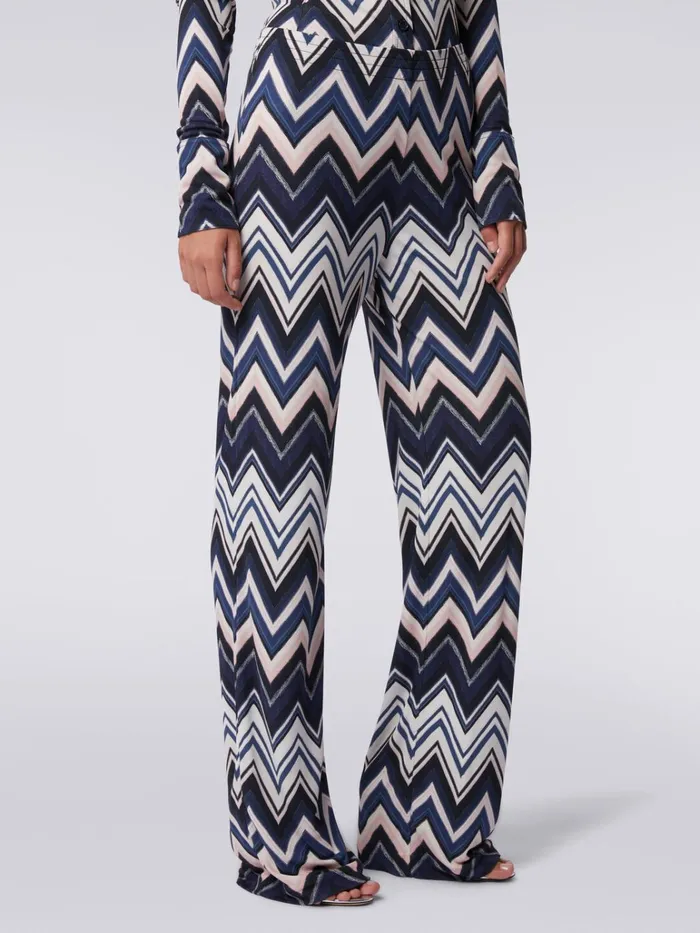 Women Trousers In Viscose With Zigzag Print Multicoloured Missoni Trousers